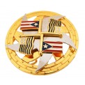 Пряжка на ремень с вращающимся диском "Флаг Пуэрто-Рико"