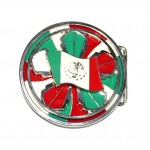 Пряжка на ремень с вращающимся внутренним диском "Флаг Мексики"