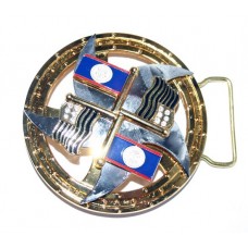 Пряжка на ремень с вращающимся диском "Флаг Белиза"